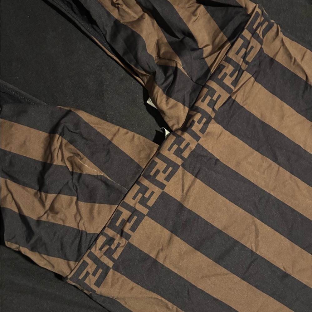 Fendi Black and Brown Striped Garment